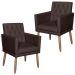 2 Poltronas para Clínica Resistente Recepção Corino Sala de Estar MOBLAN decor