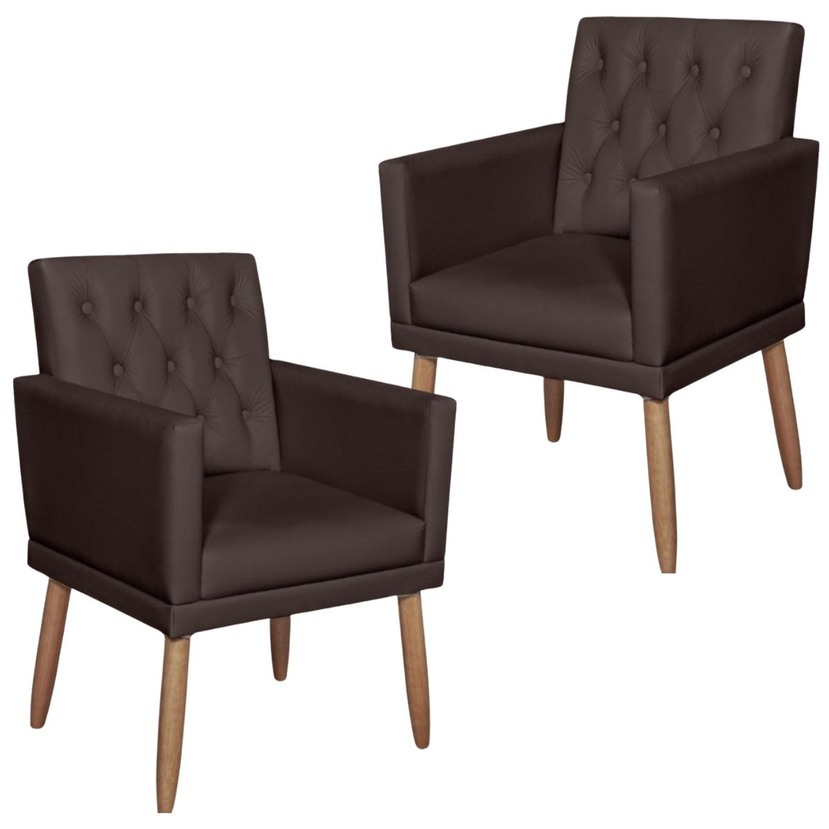 2 Poltronas para Clínica Resistente Recepção Corino Sala de Estar MOBLAN decor