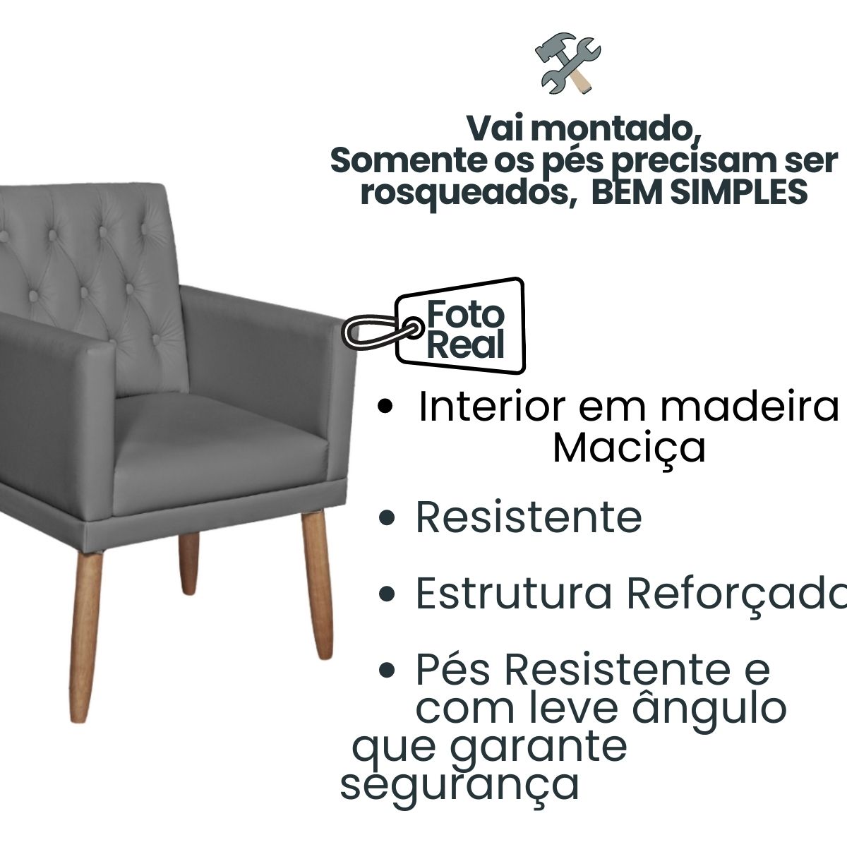 2 Poltronas para Clínica Resistente Recepção Corino Sala de Estar MOBLAN decor