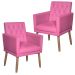 2 Poltronas para Clínica Resistente Recepção Corino Sala de Estar MOBLAN decor