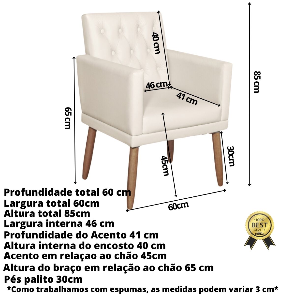 2 Poltronas para Clínica Resistente Recepção Corino Sala de Estar MOBLAN decor