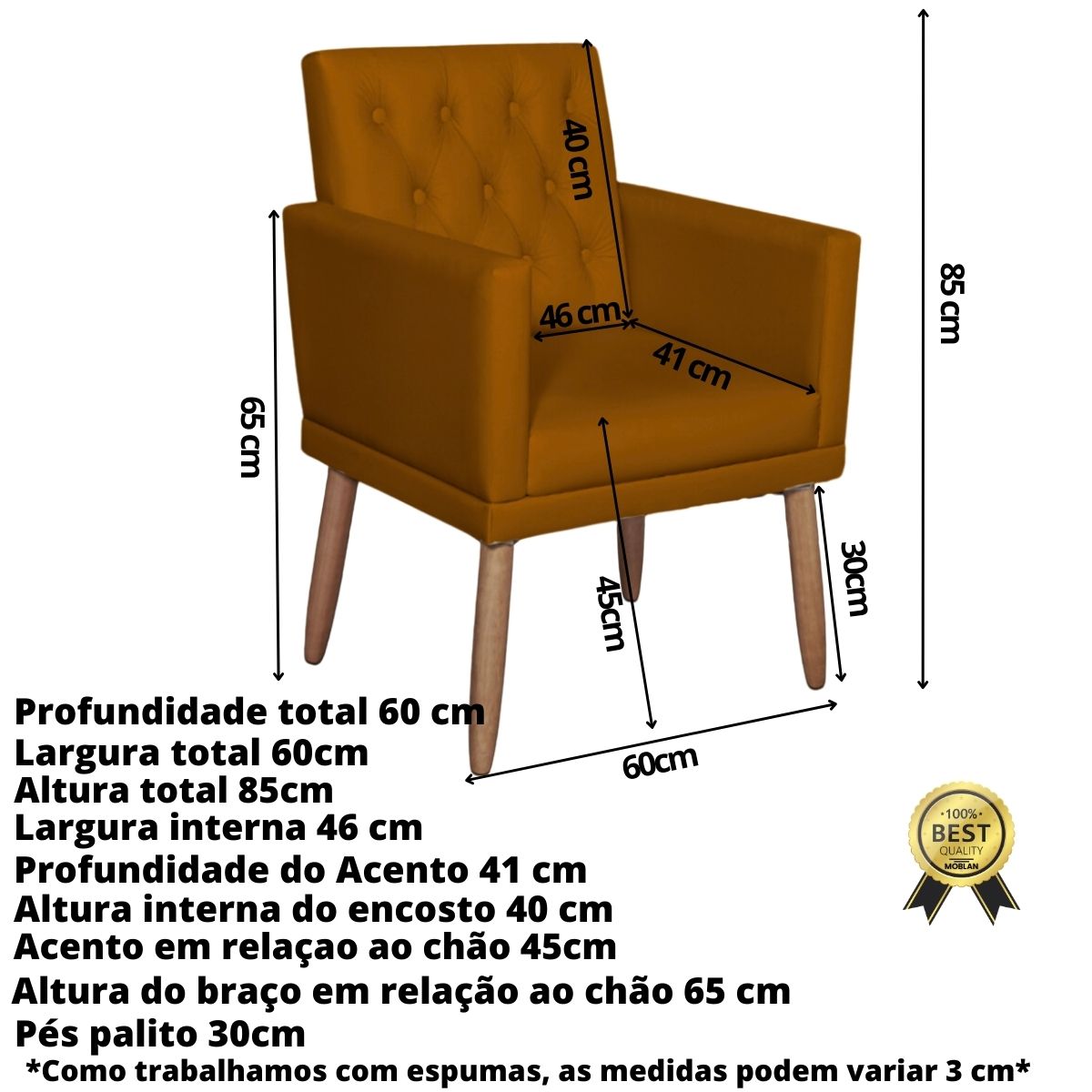 2 Poltronas para Clínica Resistente Recepção Corino Sala de Estar MOBLAN decor