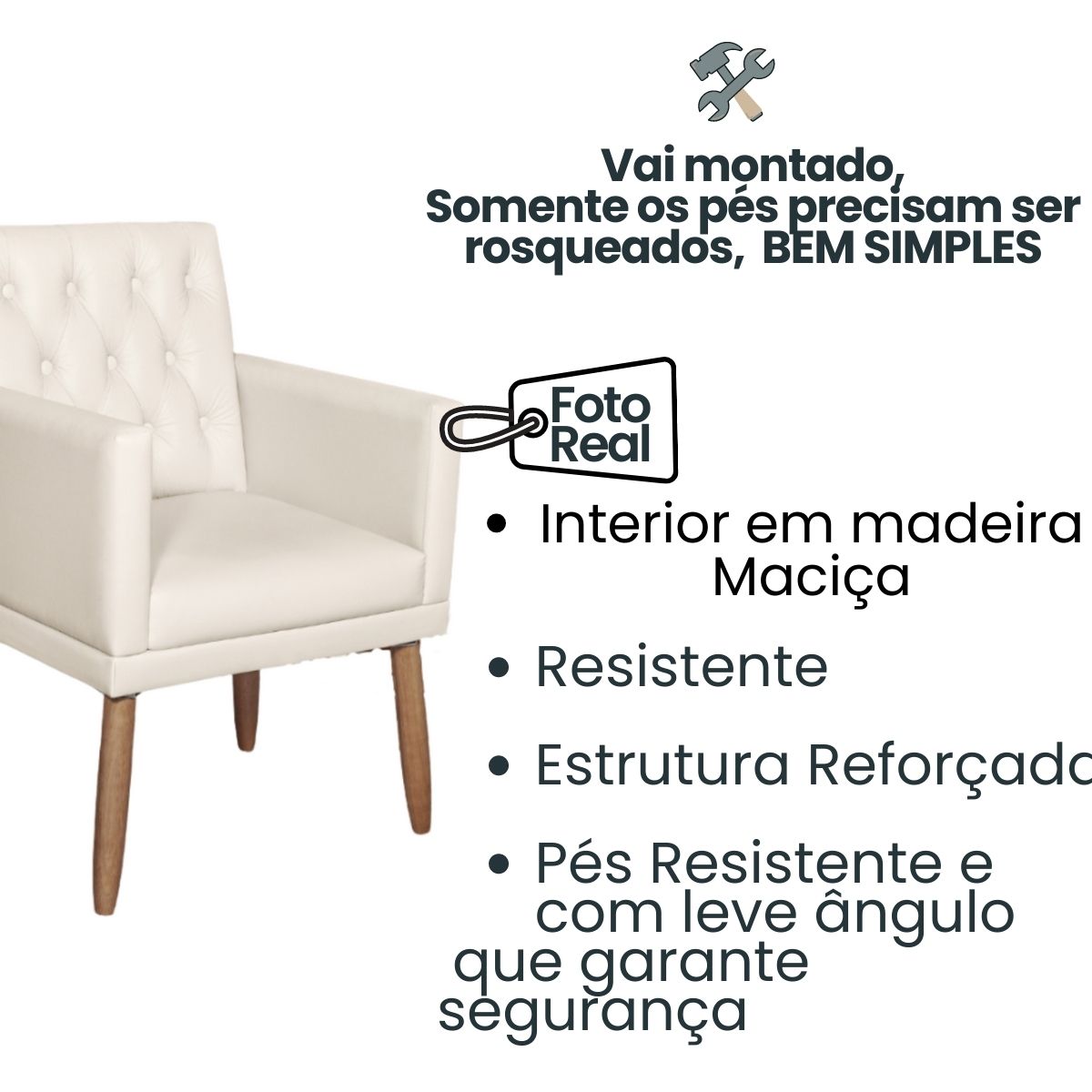2 Poltronas para Clínica Resistente Recepção Corino Sala de Estar MOBLAN decor