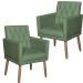 2 Poltronas para Clínica Resistente Recepção Corino Sala de Estar MOBLAN decor