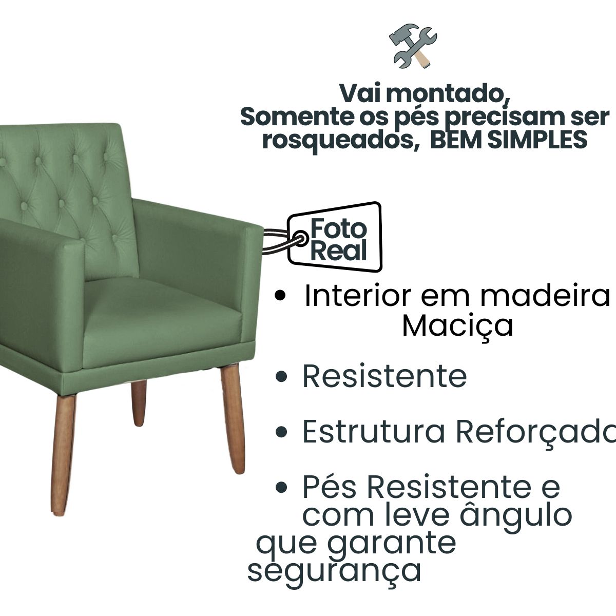 2 Poltronas para Clínica Resistente Recepção Corino Sala de Estar MOBLAN decor