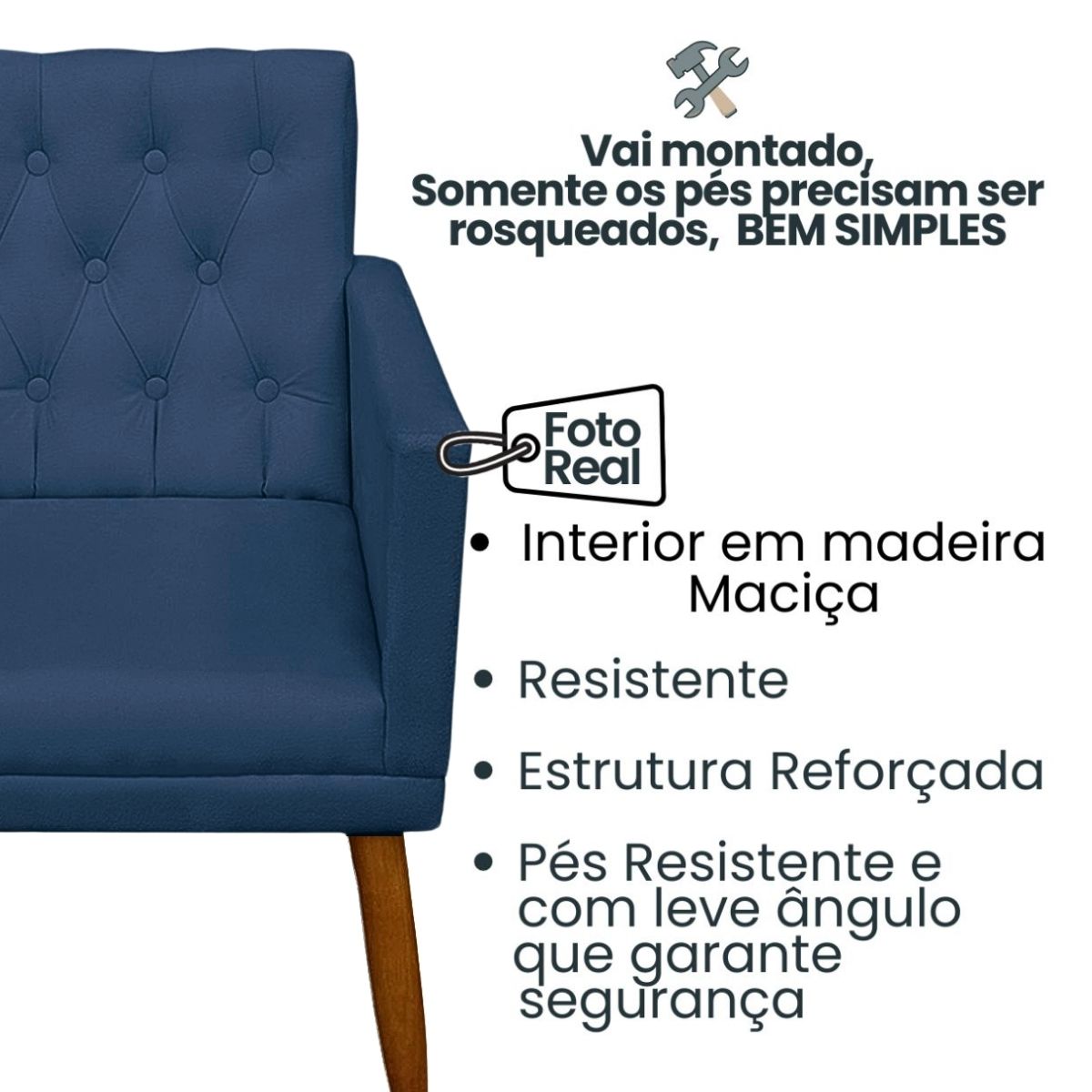 2 Poltronas para Clínica Resistente Recepção Sala de Estar MOBLAN decor
