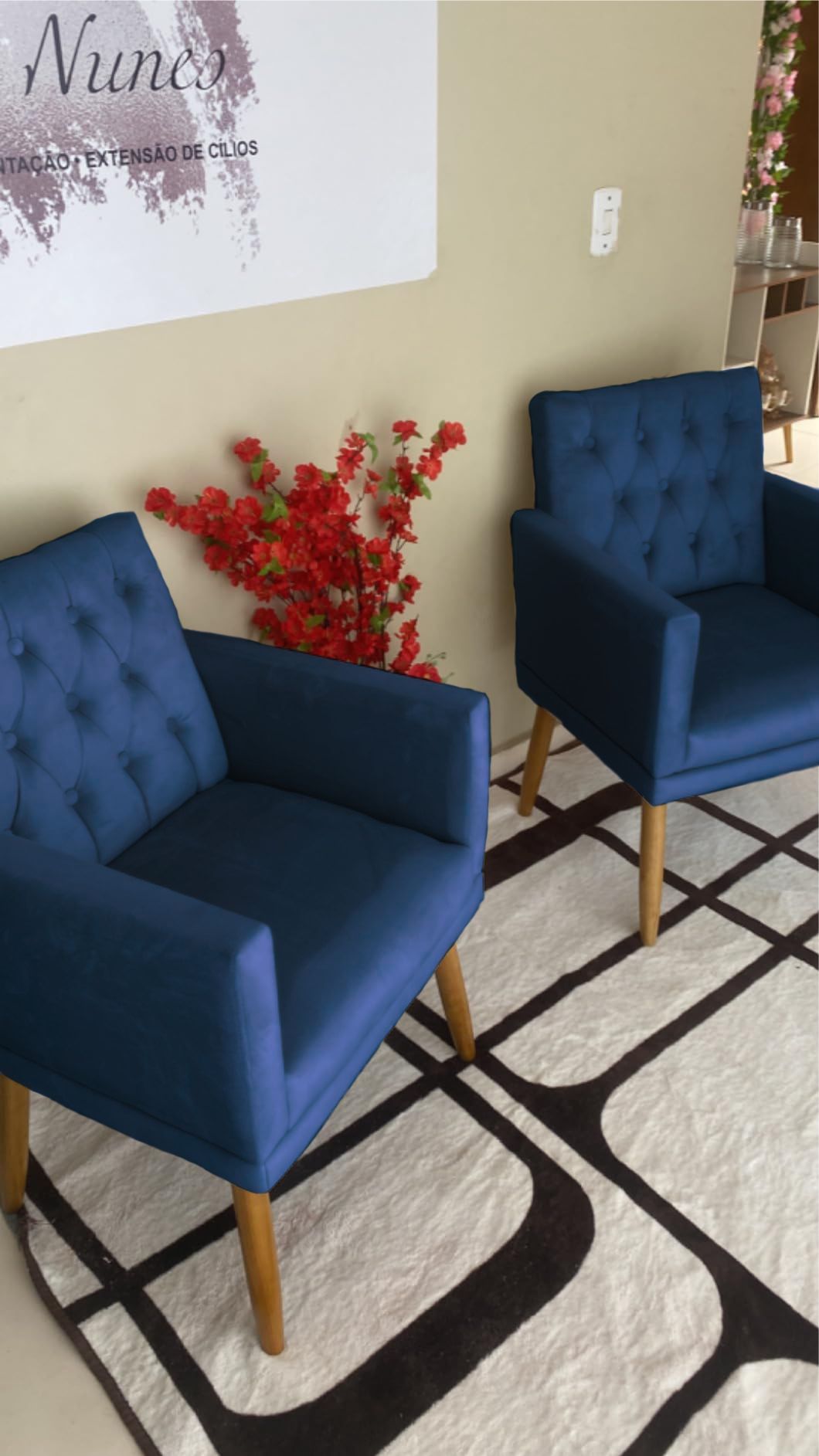 2 Poltronas para Clínica Resistente Recepção Sala de Estar MOBLAN decor