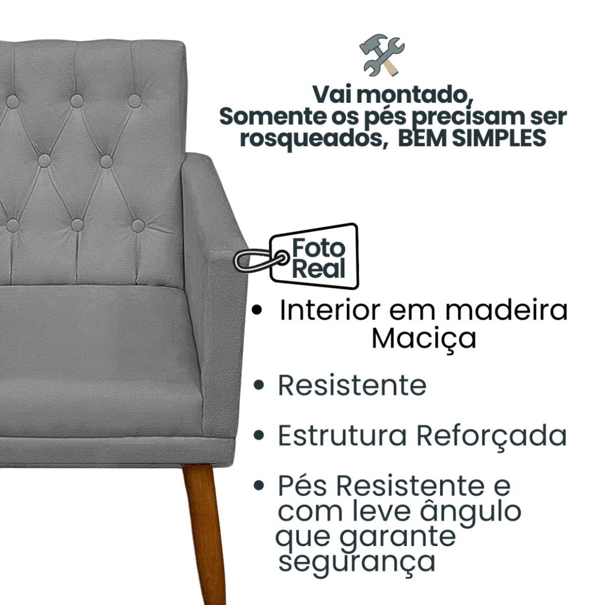 2 Poltronas para Clínica Resistente Recepção Sala de Estar MOBLAN decor