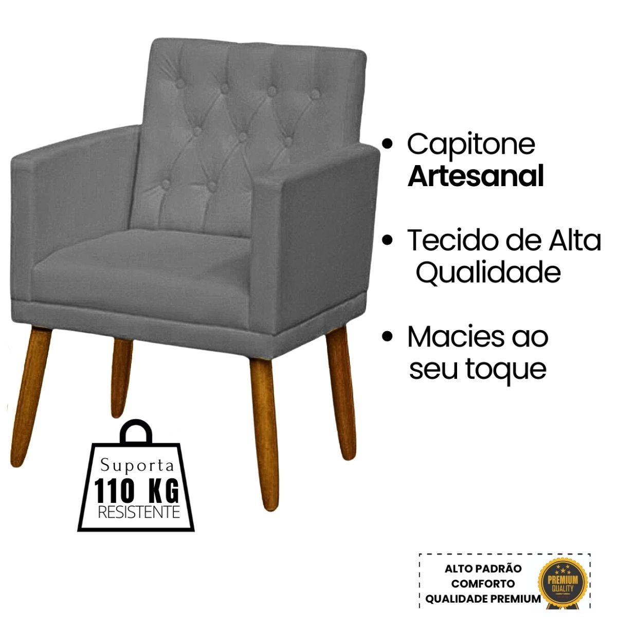 2 Poltronas para Clínica Resistente Recepção Sala de Estar MOBLAN decor