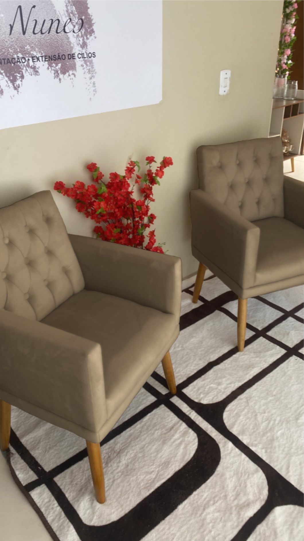 2 Poltronas para Clínica Resistente Recepção Sala de Estar MOBLAN decor