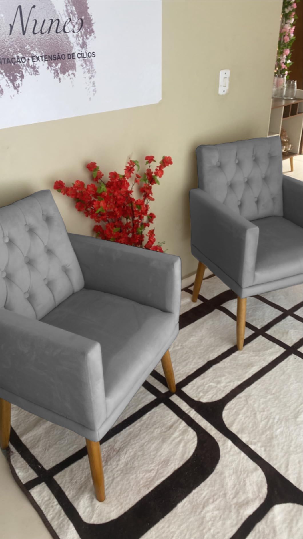 2 Poltronas para Clínica Resistente Recepção Sala de Estar MOBLAN decor