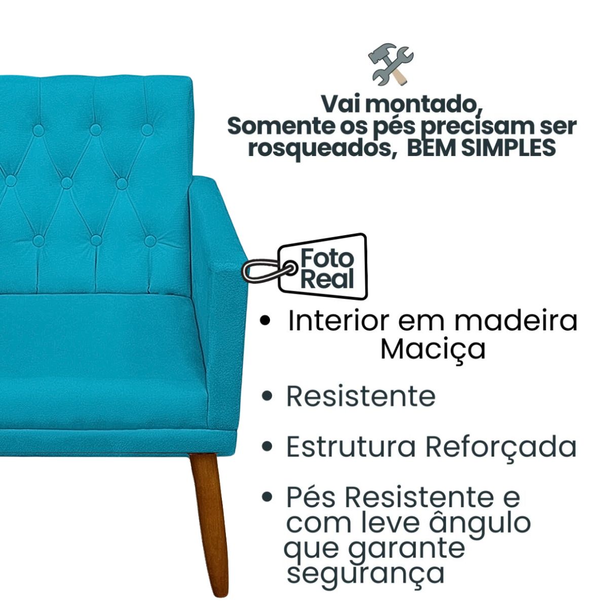 2 Poltronas para Clínica Resistente Recepção Sala de Estar MOBLAN decor