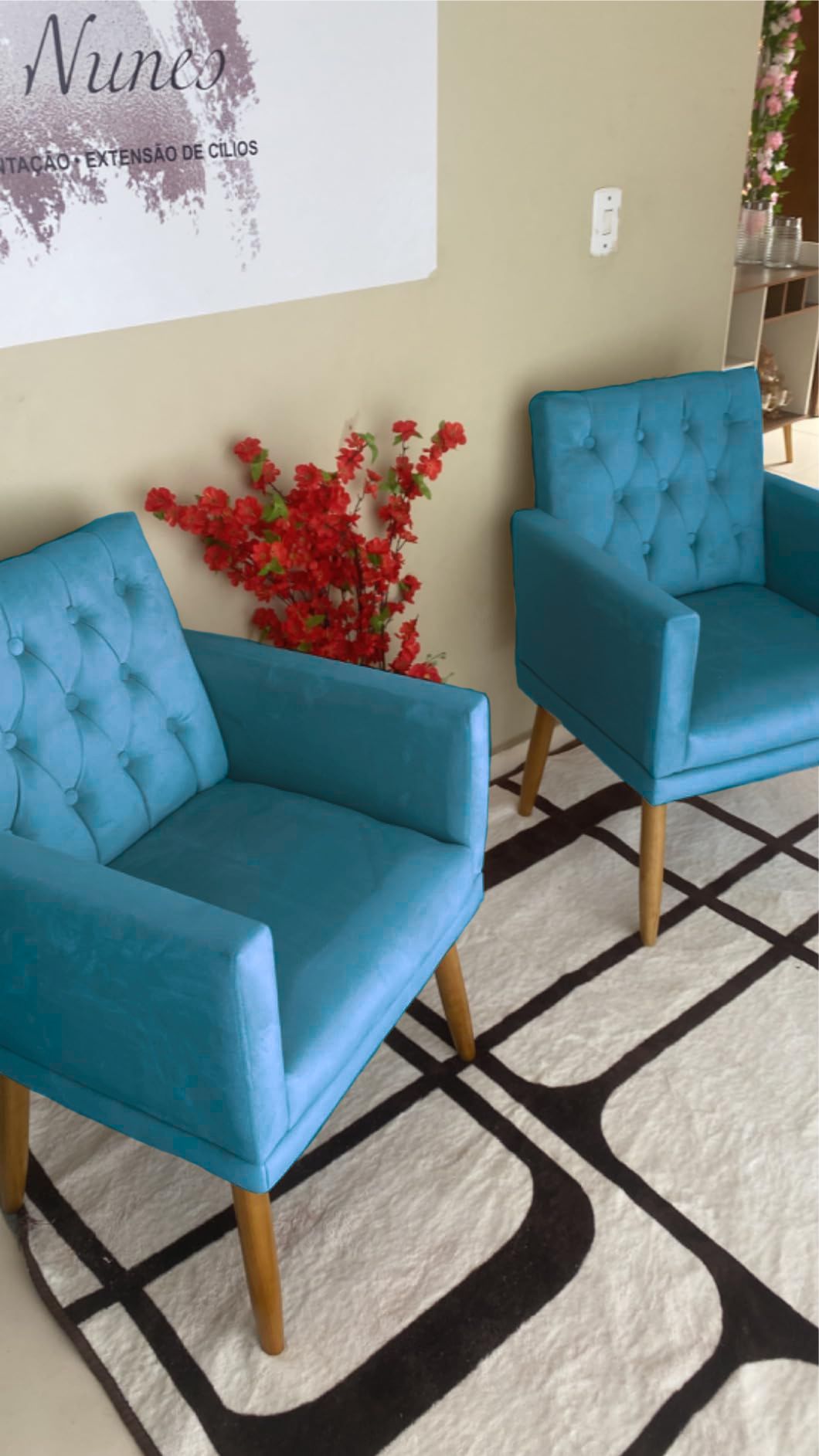 2 Poltronas para Clínica Resistente Recepção Sala de Estar MOBLAN decor