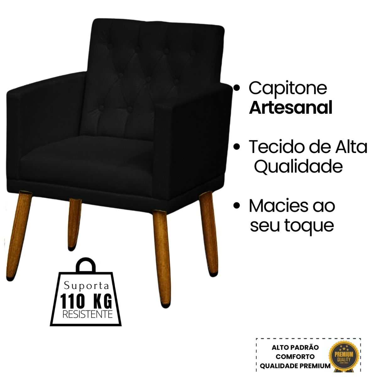 2 Poltronas para Clínica Resistente Recepção Sala de Estar MOBLAN decor