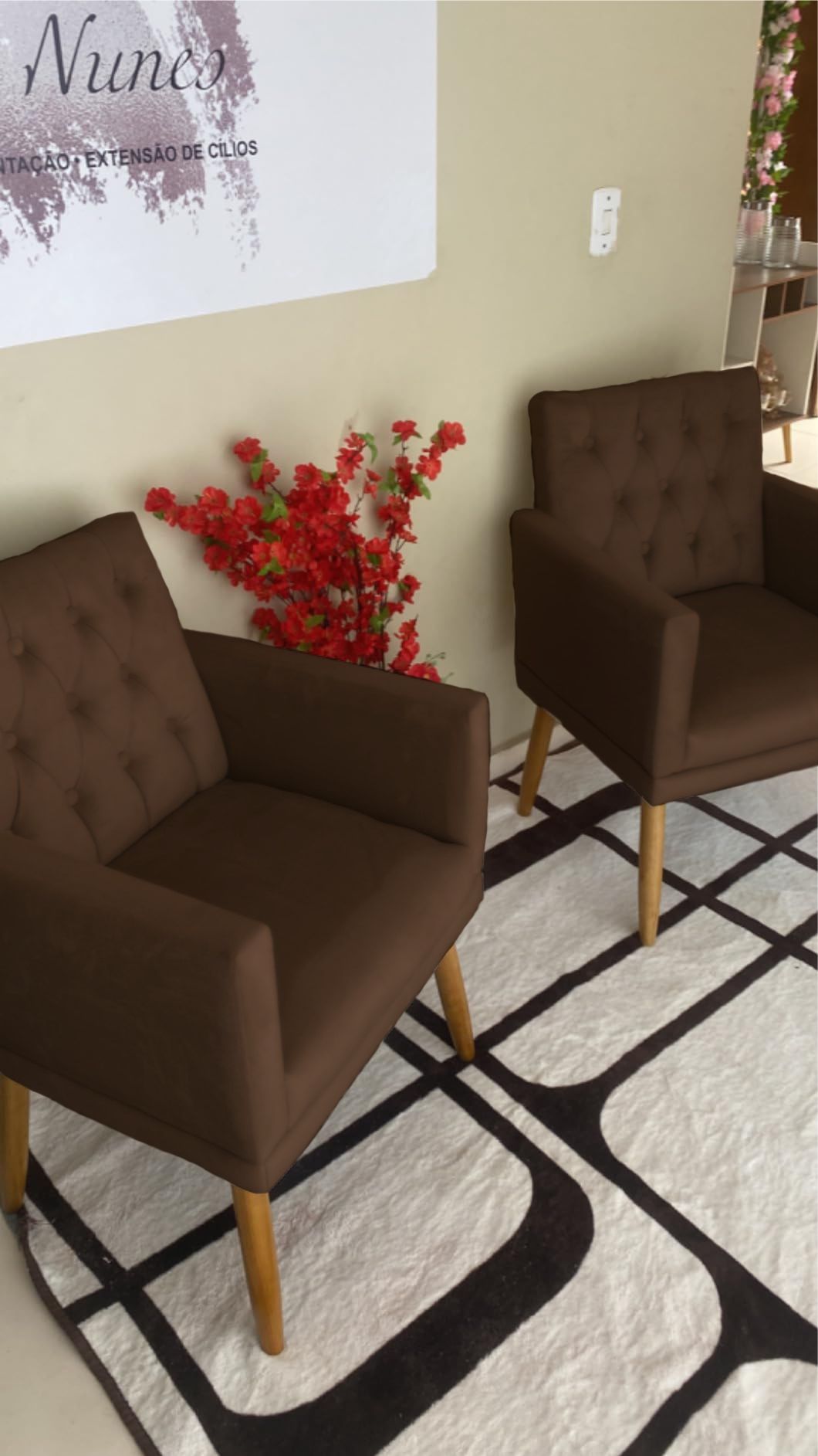 2 Poltronas para Clínica Resistente Recepção Sala de Estar MOBLAN decor