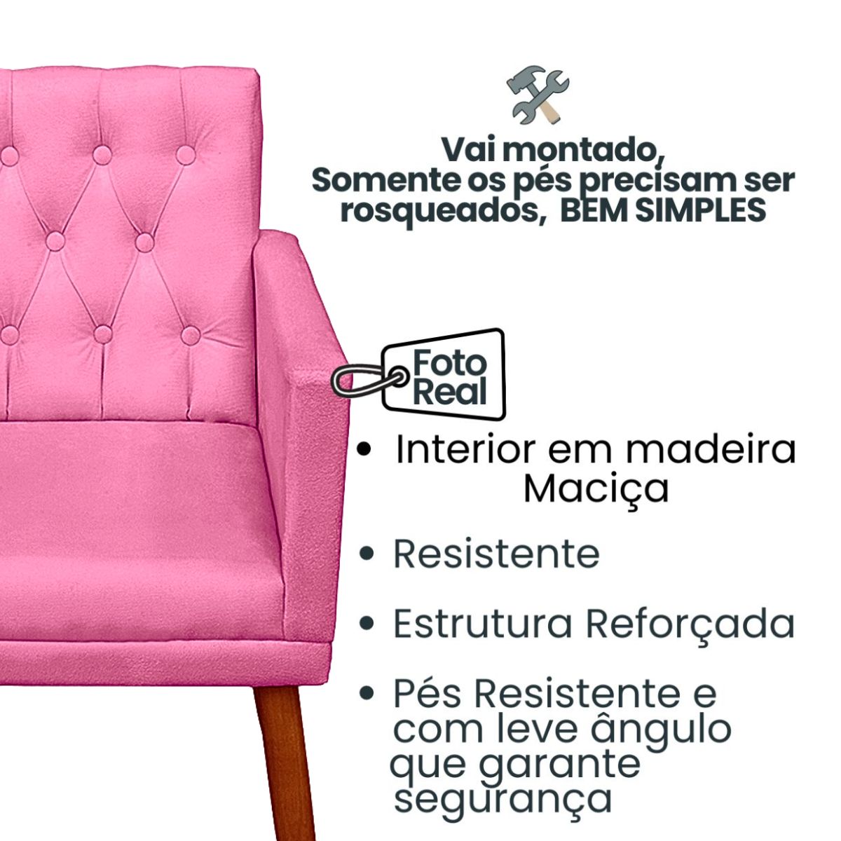 2 Poltronas para Clínica Resistente Recepção Sala de Estar MOBLAN decor
