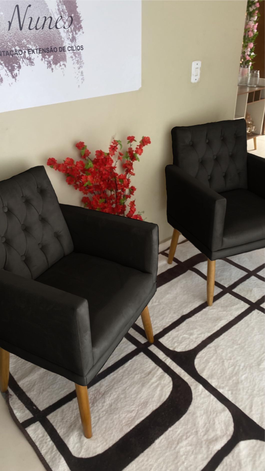 2 Poltronas para Clínica Resistente Recepção Sala de Estar MOBLAN decor