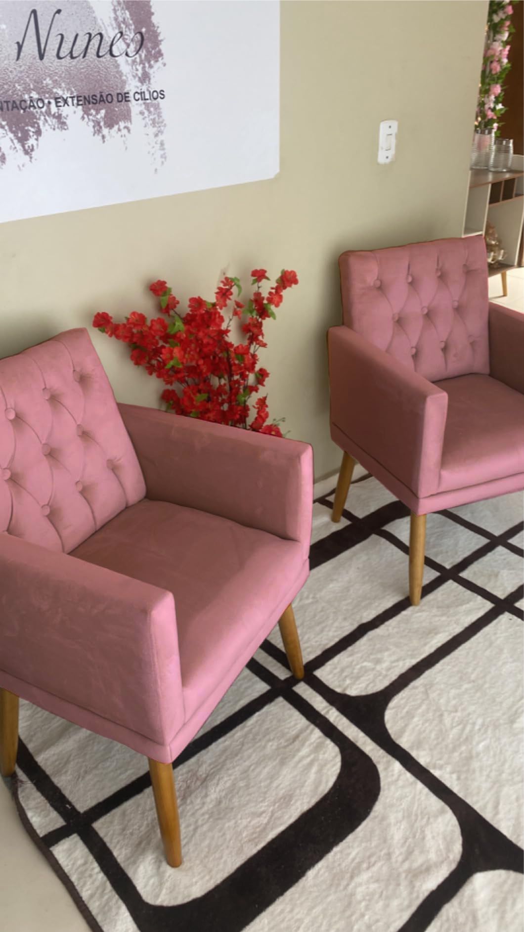 2 Poltronas para Clínica Resistente Recepção Sala de Estar MOBLAN decor
