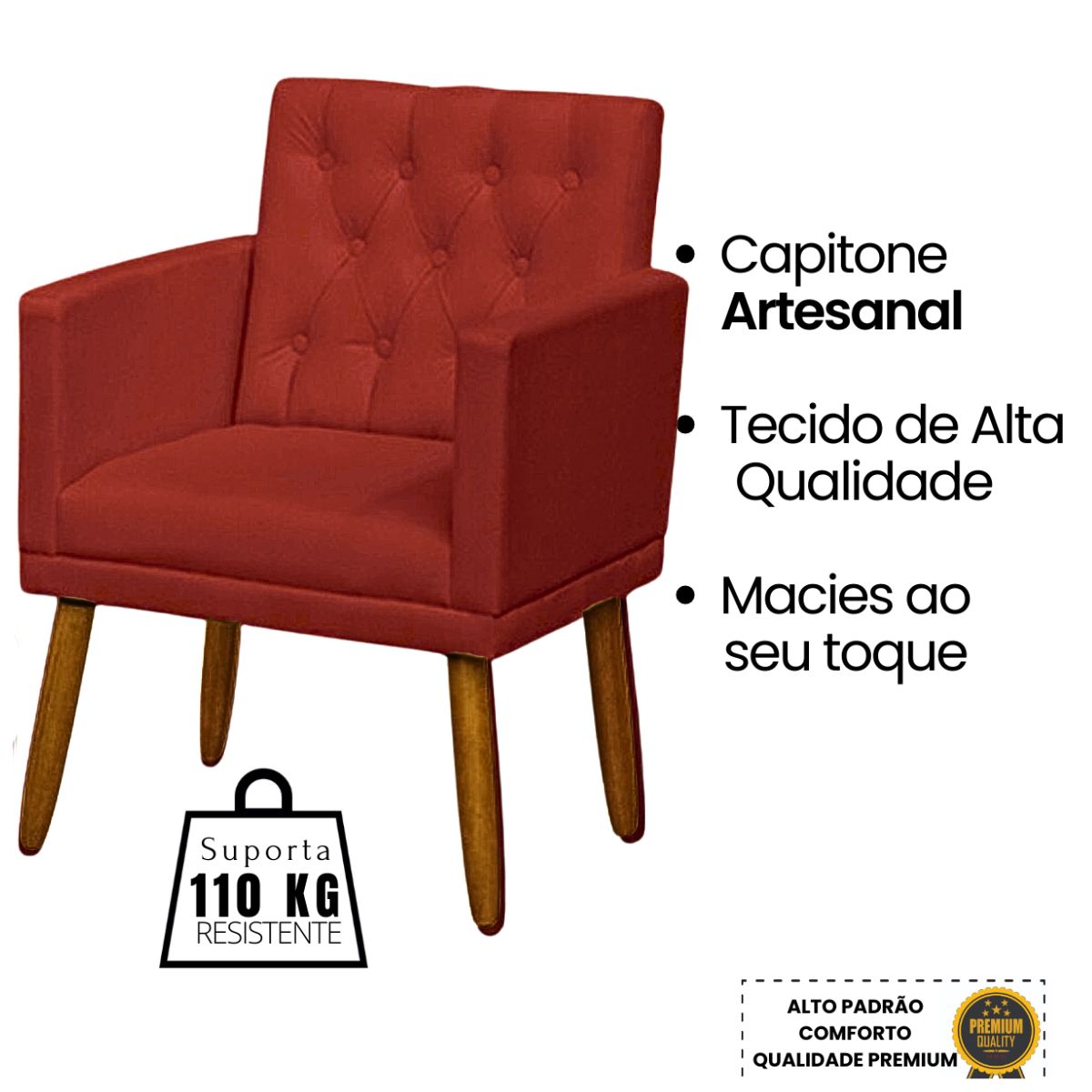 2 Poltronas para Clínica Resistente Recepção Sala de Estar MOBLAN decor