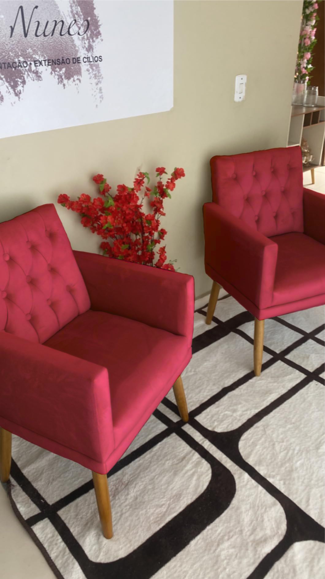 2 Poltronas para Clínica Resistente Recepção Sala de Estar MOBLAN decor
