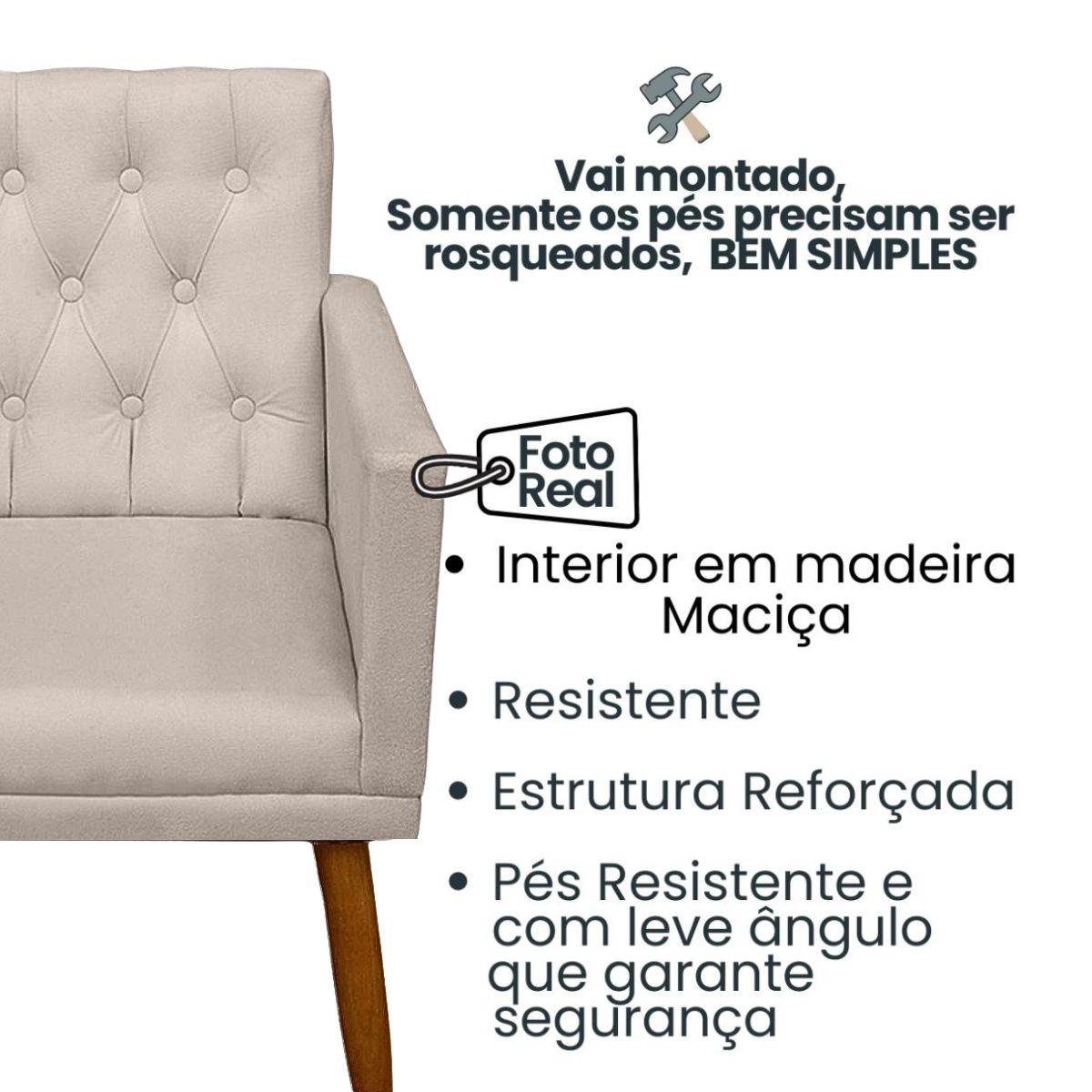 2 Poltronas para Clínica Resistente Recepção Sala de Estar MOBLAN decor