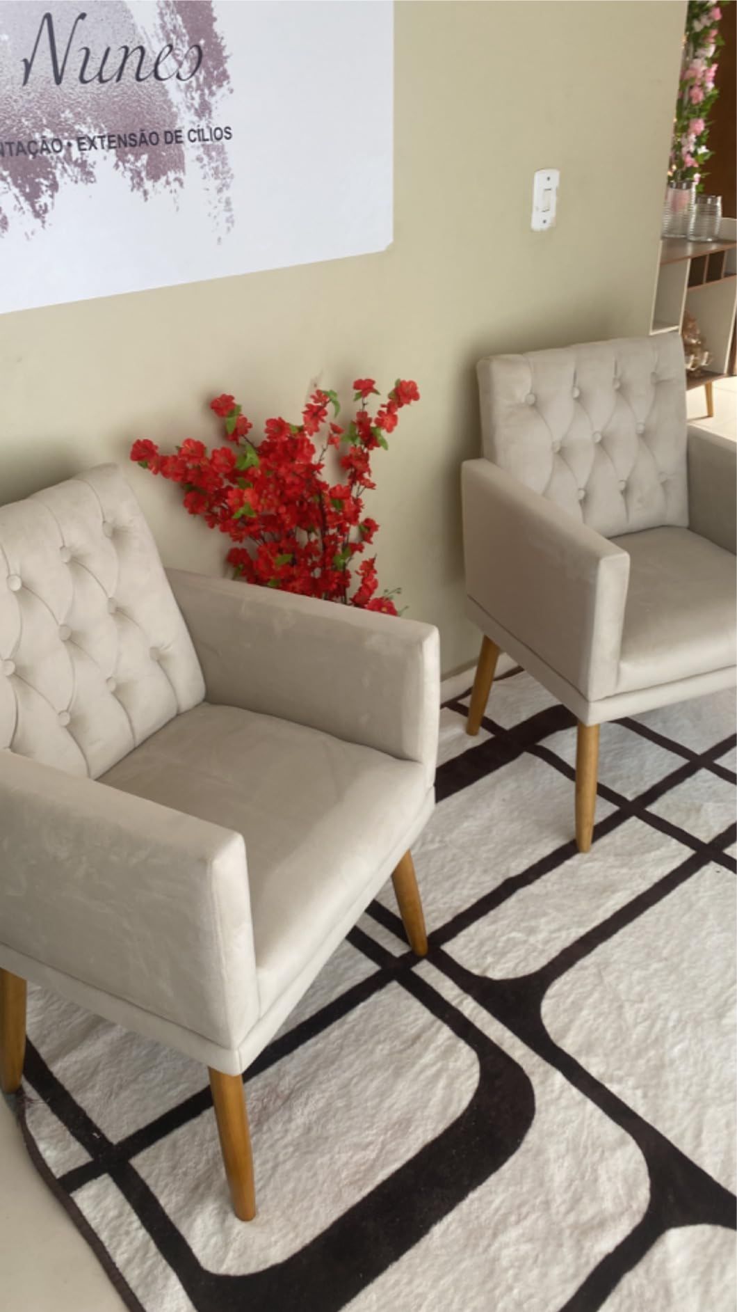 2 Poltronas para Clínica Resistente Recepção Sala de Estar MOBLAN decor