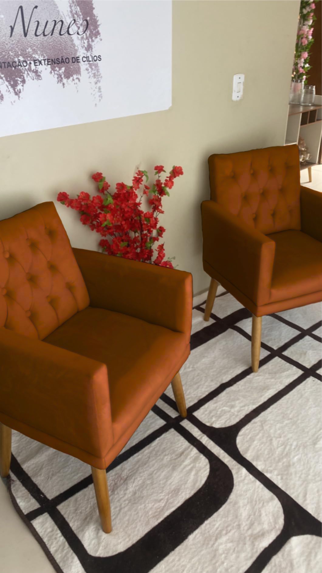 2 Poltronas para Clínica Resistente Recepção Sala de Estar MOBLAN decor