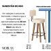 Banqueta Alta com Encosto para Balcão Gourmet MOBLAN decor