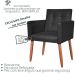 Cadeira Poltrona Conforto Corino Para Escritório Sala Luxo MOBLAN decor