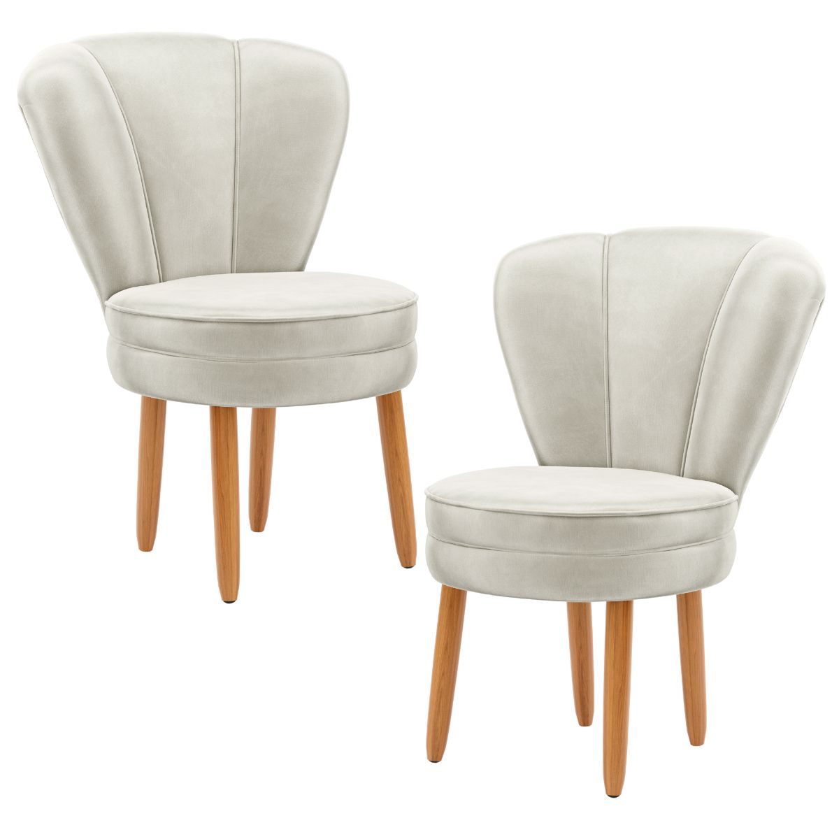 Conjunto 2 Poltronas para Cozinha Confortável Pés de Madeira MOBLAN decor