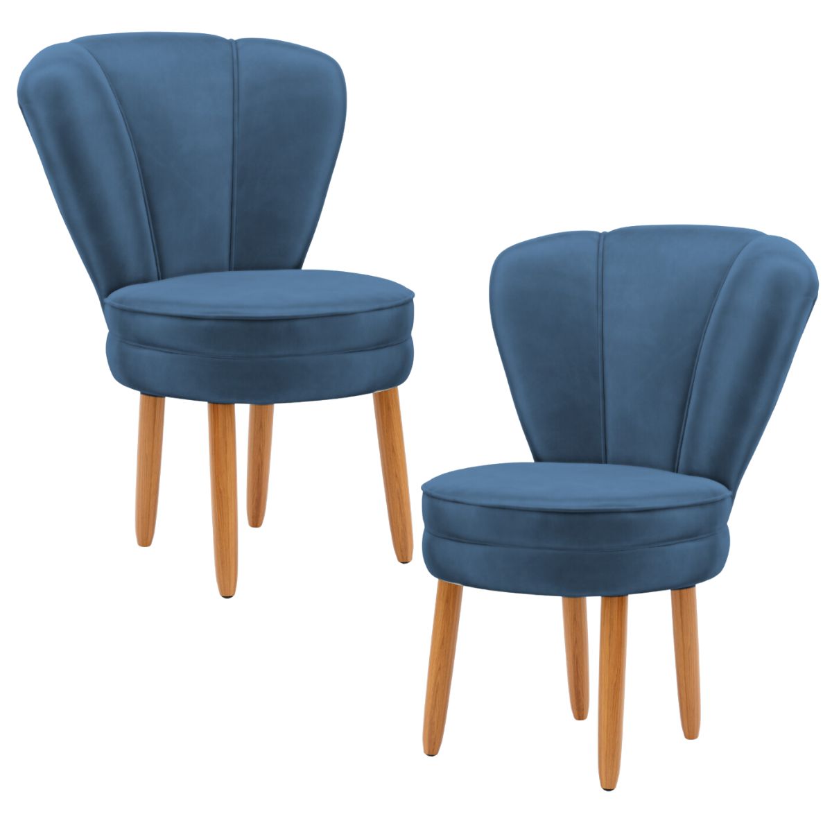 Conjunto 2 Poltronas para Cozinha Confortável Pés de Madeira MOBLAN decor