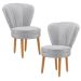 Conjunto 2 Poltronas para Cozinha Confortável Pés de Madeira MOBLAN decor