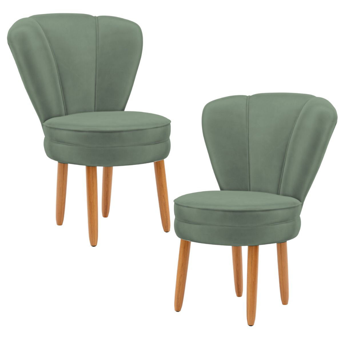 Conjunto 2 Poltronas para Cozinha Confortável Pés de Madeira MOBLAN decor