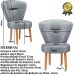 Conjunto 3 Poltronas Estofadas para Sala de Jantar Cozinha Recepção Pés de Madeira Tecido Veludo
