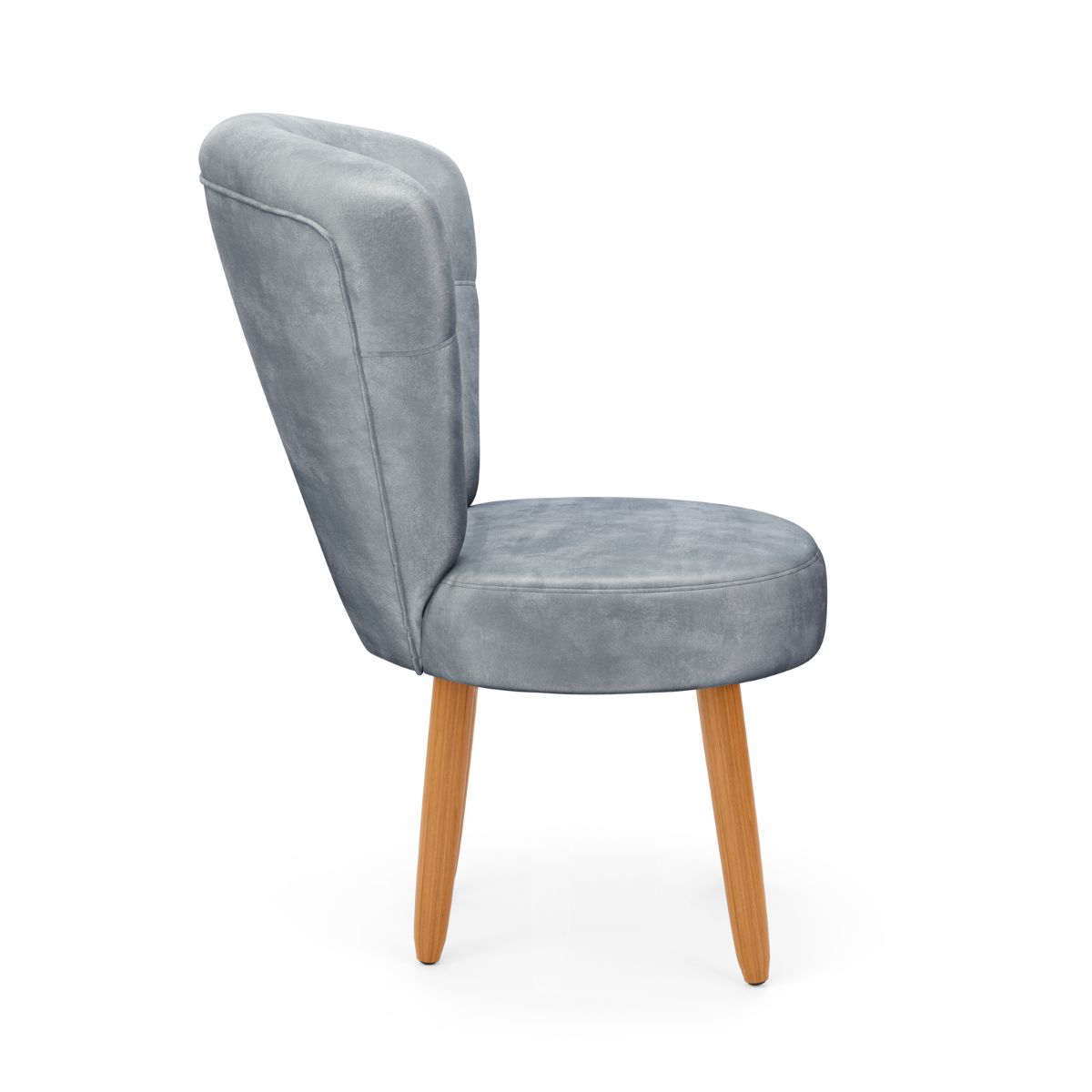 Conjunto 3 Poltronas Estofadas para Sala de Jantar Cozinha Recepção Pés de Madeira Tecido Veludo