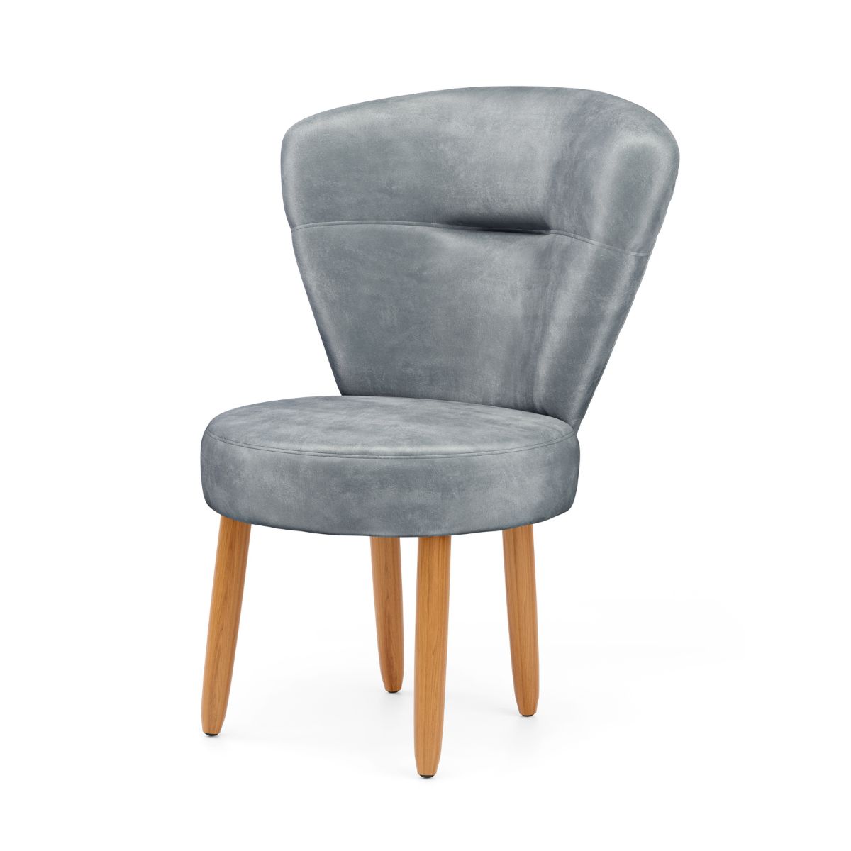Conjunto 3 Poltronas Estofadas para Sala de Jantar Cozinha Recepção Pés de Madeira Tecido Veludo