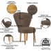 Conjunto 3 Poltronas Estofadas para Sala de Jantar Cozinha Recepção Pés de Madeira Tecido Veludo