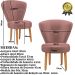 Conjunto 3 Poltronas Estofadas para Sala de Jantar Cozinha Recepção Pés de Madeira Tecido Veludo