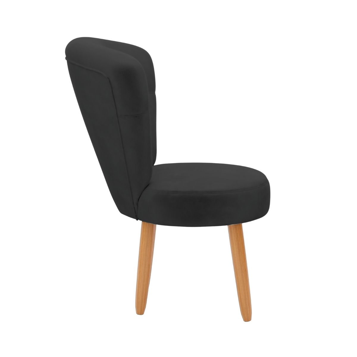 Conjunto 3 Poltronas Estofadas para Sala de Jantar Cozinha Recepção Pés de Madeira Tecido Veludo