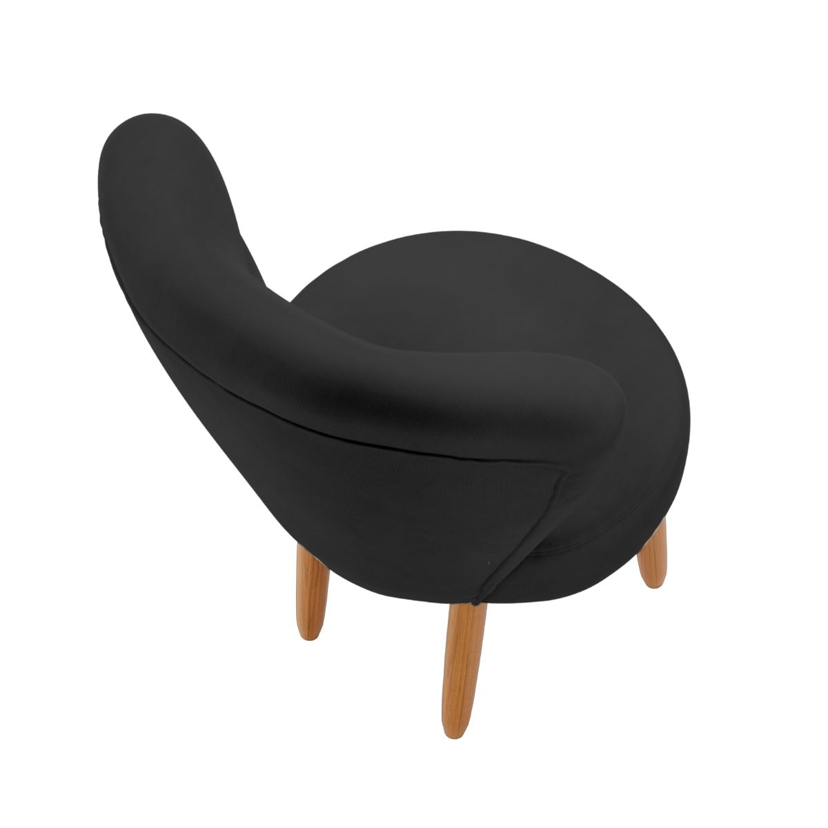 Conjunto 3 Poltronas Estofadas para Sala de Jantar Cozinha Recepção Pés de Madeira Tecido Veludo