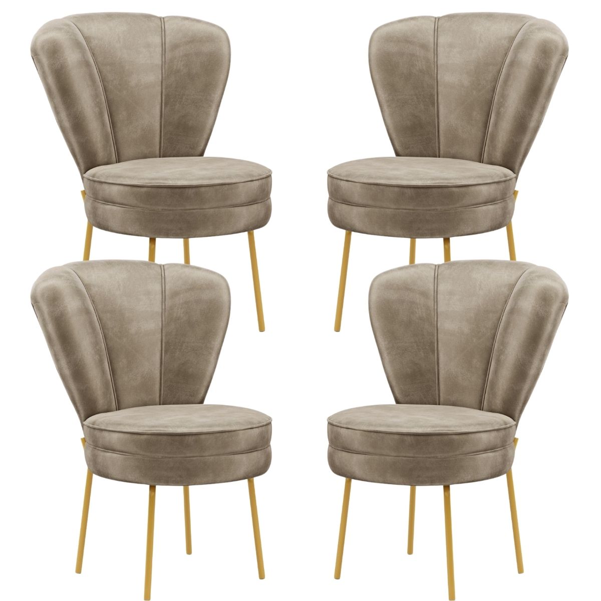 Conjunto 4 Cadeiras Moderna para Penteadeira Camarim Tecido Veludo Resistente MOBLAN decor