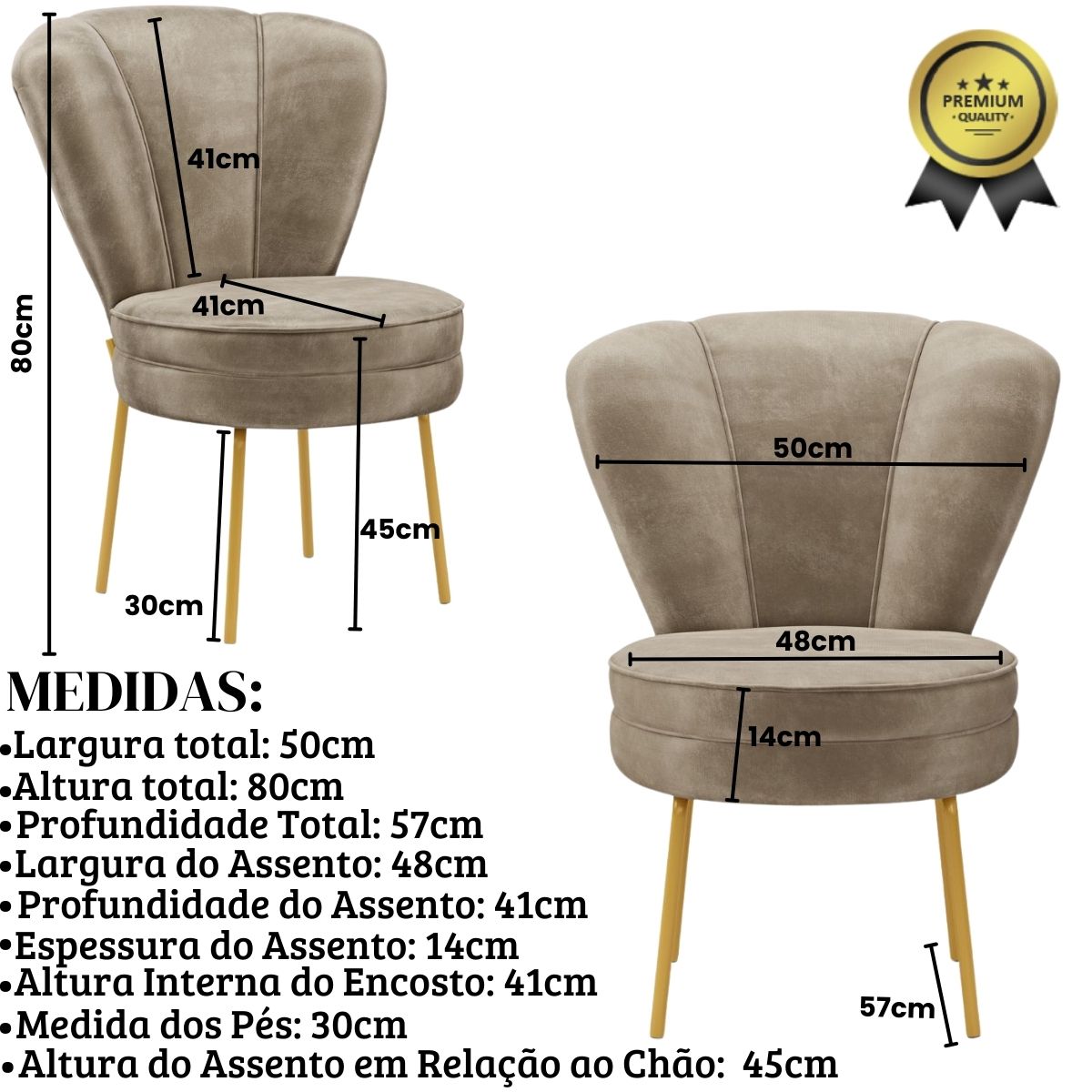 Conjunto 4 Cadeiras Moderna para Penteadeira Camarim Tecido Veludo Resistente MOBLAN decor