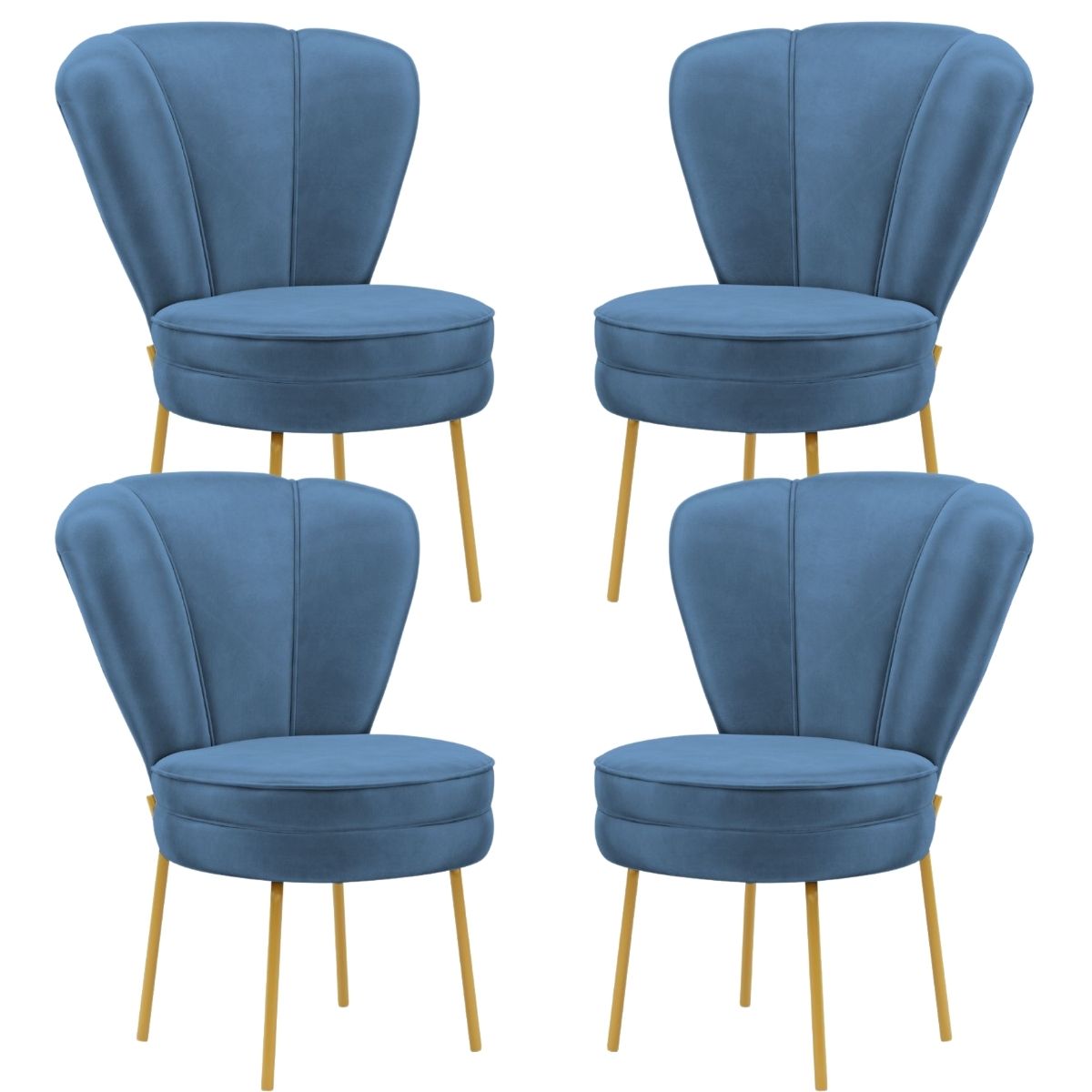Conjunto 4 Cadeiras Moderna para Penteadeira Camarim Tecido Veludo Resistente MOBLAN decor