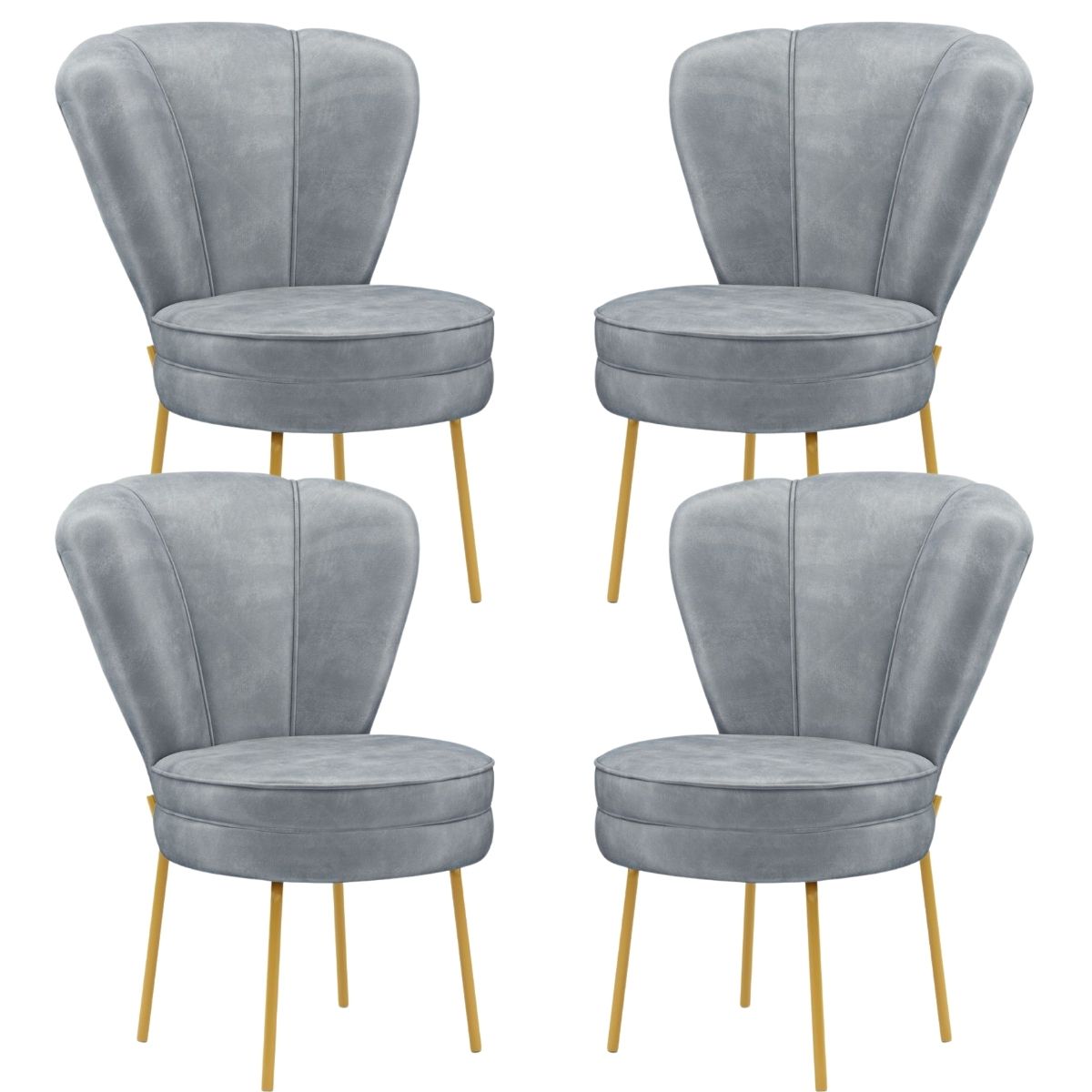 Conjunto 4 Cadeiras Moderna para Penteadeira Camarim Tecido Veludo Resistente MOBLAN decor