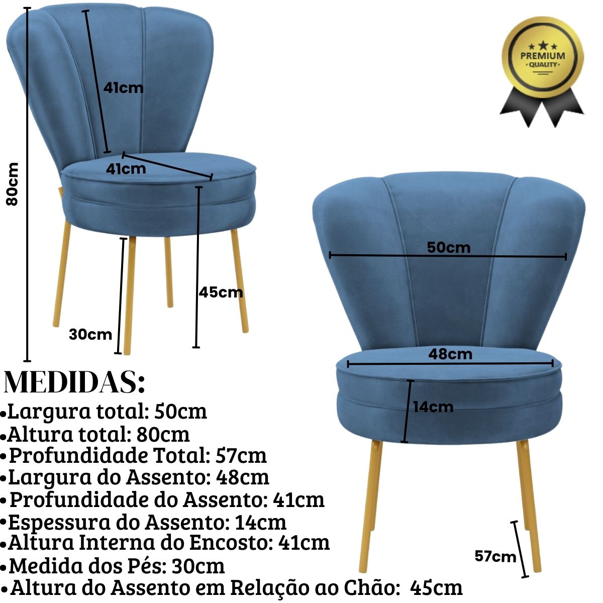 Conjunto 4 Cadeiras Moderna para Penteadeira Camarim Tecido Veludo Resistente MOBLAN decor