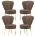 Conjunto 4 Cadeiras Moderna para Penteadeira Camarim Tecido Veludo Resistente MOBLAN decor