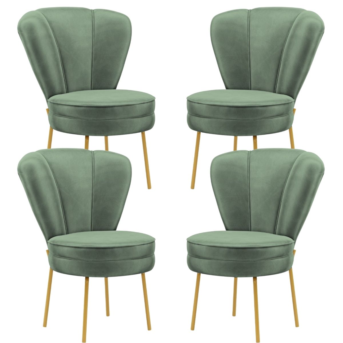Conjunto 4 Cadeiras Moderna para Penteadeira Camarim Tecido Veludo Resistente MOBLAN decor