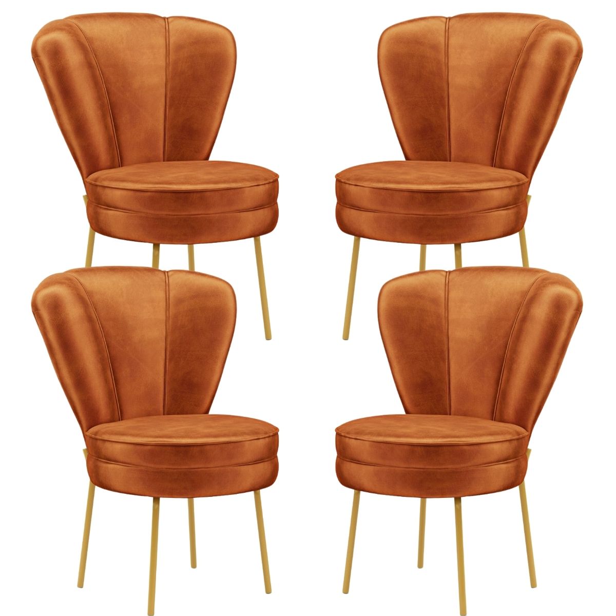 Conjunto 4 Cadeiras Moderna para Penteadeira Camarim Tecido Veludo Resistente MOBLAN decor