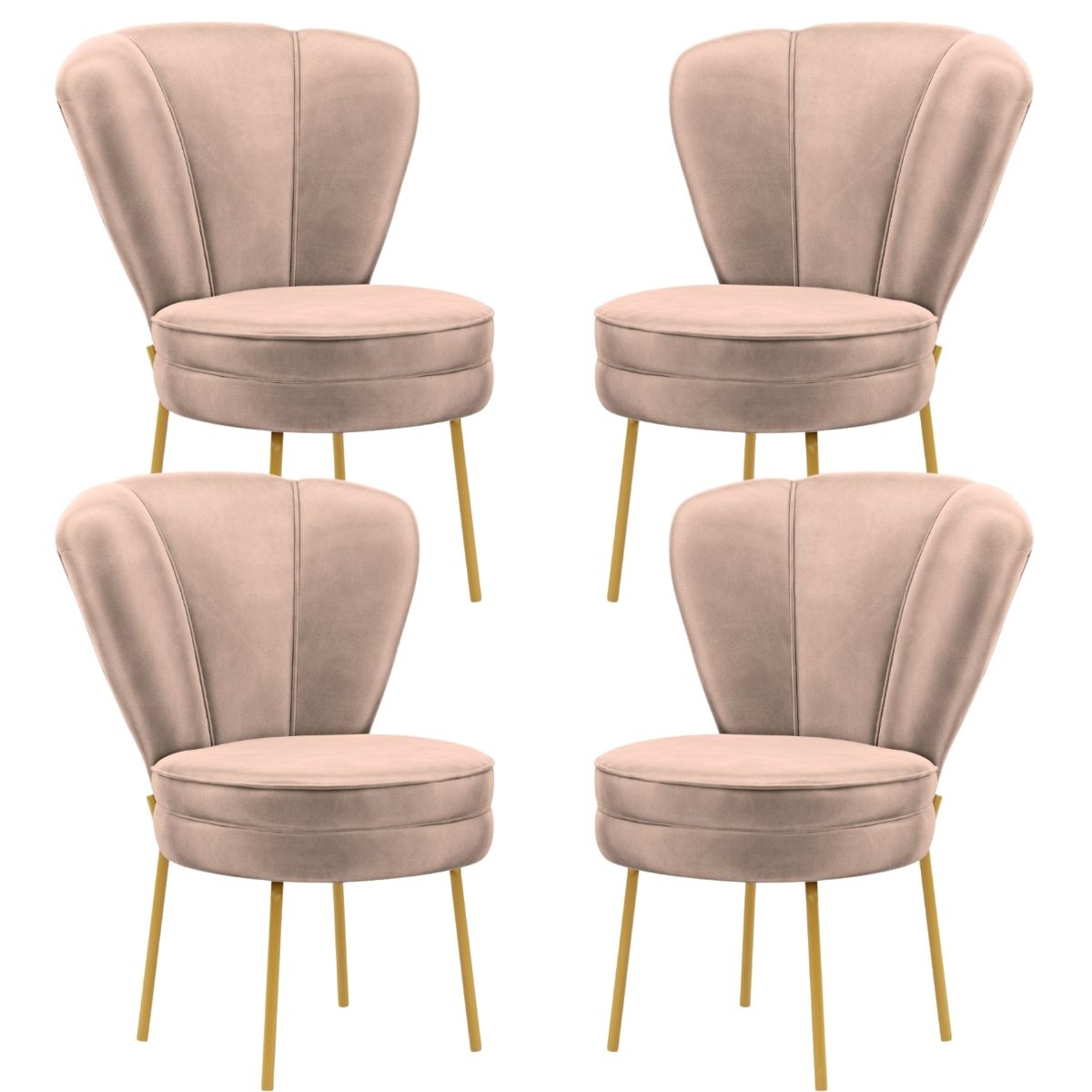 Conjunto 4 Cadeiras Moderna para Penteadeira Camarim Tecido Veludo Resistente MOBLAN decor