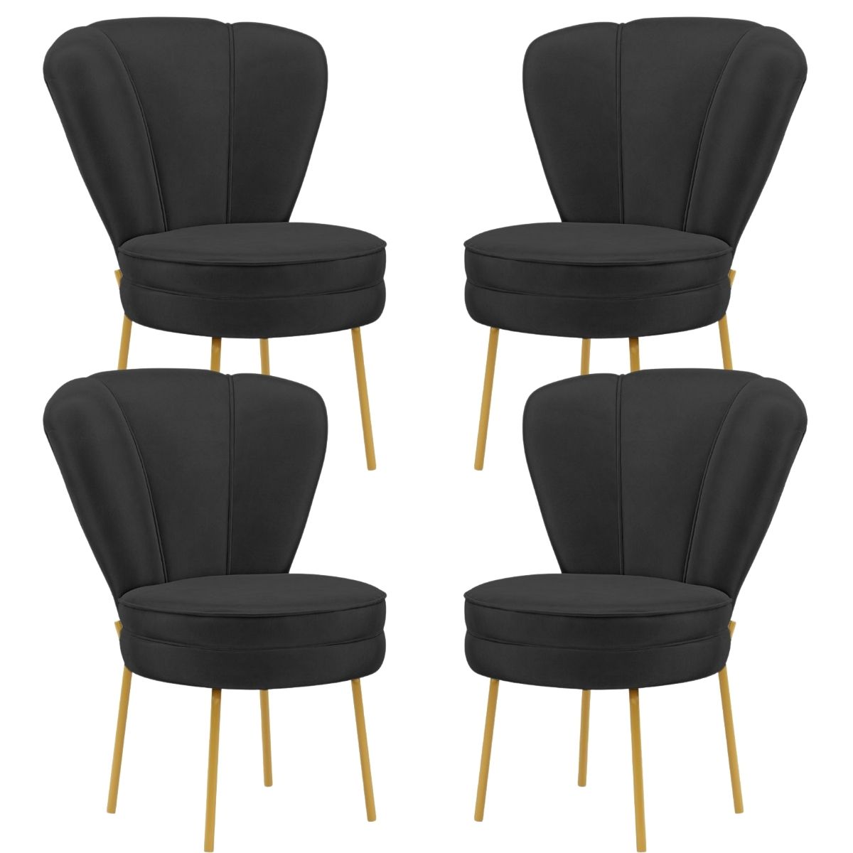 Conjunto 4 Cadeiras Moderna para Penteadeira Camarim Tecido Veludo Resistente MOBLAN decor